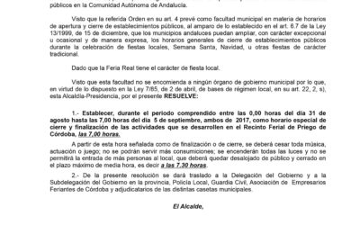 DECRETO HORARIO FERIA