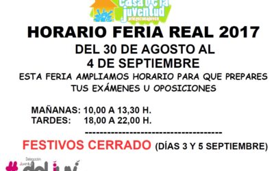 HORARIO CASA DE LA JUVENTUD DURANTE LA FERIA REAL 2017