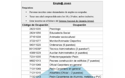 CONTRATACIONES PARA LA INICIATIVA DE COOPERACIÓN LOCAL EMPLE@ JOVEN, EMPLE@ 30 Y EMPLE@ 45.