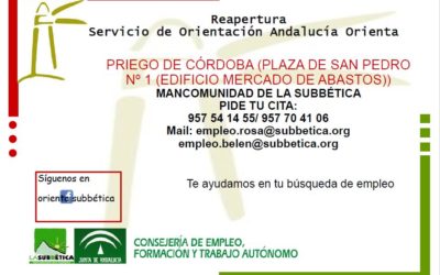 Reapertura del Servicio de Orientación: Andalucía Orienta