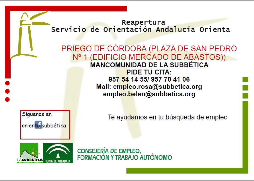 Reapertura del Servicio de Orientación: Andalucía Orienta 1
