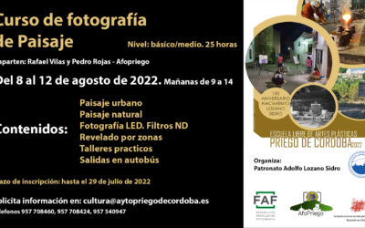 CURSO DE FOTOGRAFÍA DE PAISAJE DEL 8 AL 12 DE AGOSTO