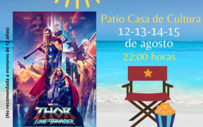 Cine de verano 12.13.14 y 15 de agosto de 2022