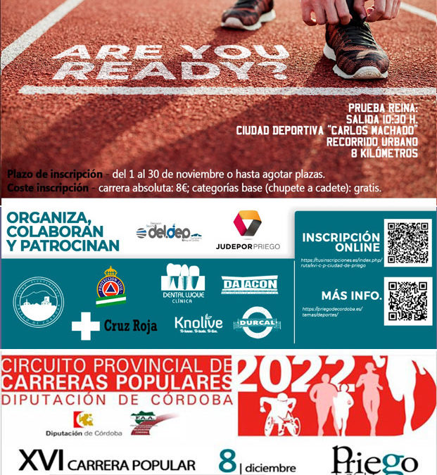 Abierto el plazo de inscripción a la XVI Carrera Popular Ciudad de Priego de Córdoba
