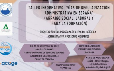 Taller informativo «Vías de regularización administrativa en España».