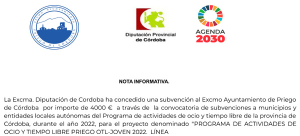 Agenda subvencion actividades ocio 11-2022