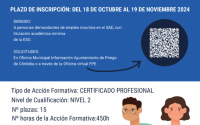 Abierto plazo de Inscripción a Curso F.P.E Atención Sociosanitaria A Personas Dependientes En Instituciones Sociales (SSCS0208), Fechas De Realización: Enero A Junio 2025. Del 18 De Octubre Al 19 De Noviembre.