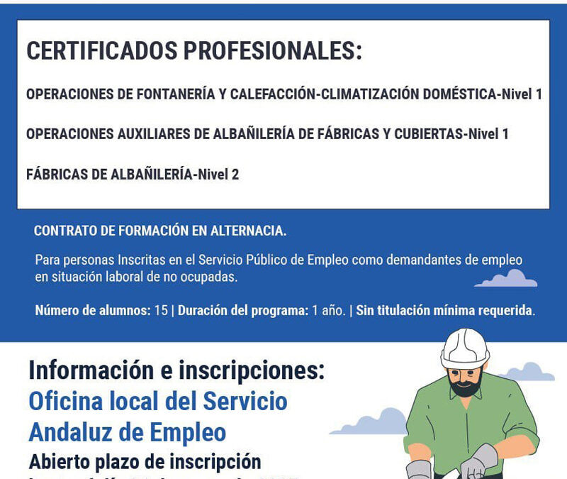 Programa de empleo y formación “Priego construyendo oportunidades” para mayores de 52 años.