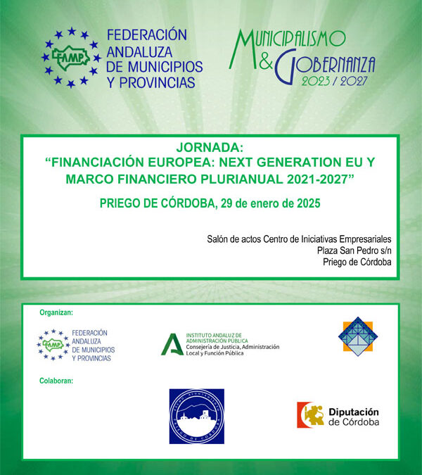 JORNADA: “FINANCIACIÓN EUROPEA: NEXT GENERATION EU Y MARCO FINANCIERO PLURIANUAL 2021-2027”
